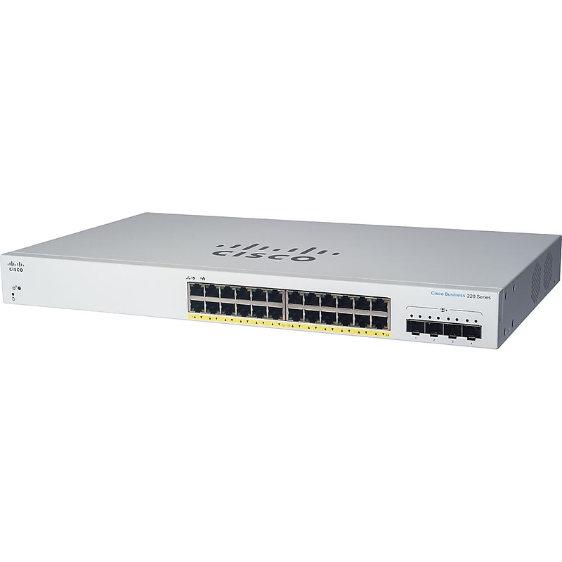 Cisco 220 24-Port Gigabit Ethernet Managed Switch, Silver (CBS22024FP4GNA) image 1