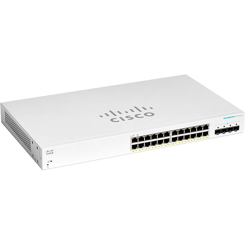 Cisco 220 24-Port Gigabit Ethernet Managed Switch, Silver (CBS22024P4GNA) image 1