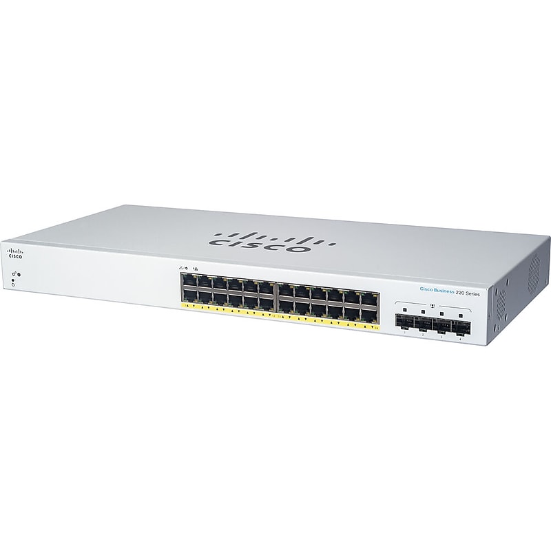Cisco 220 24-Port Gigabit Ethernet Managed Switch, Silver (CBS22024T4GNA) image 1