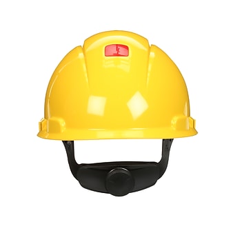 3M™ SecureFit™ Hard Hat with Uvicator, 4-Point Pressure Diffusion Ratchet Suspension, Yellow, 20/Case (H-702SFR-UV)