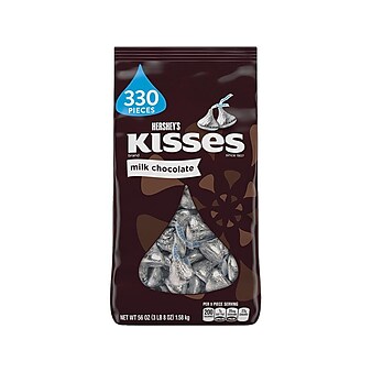 HERSHEY'S KISSES Milk Chocolate Pieces, 56 oz., 330/Bag (HEC12295)