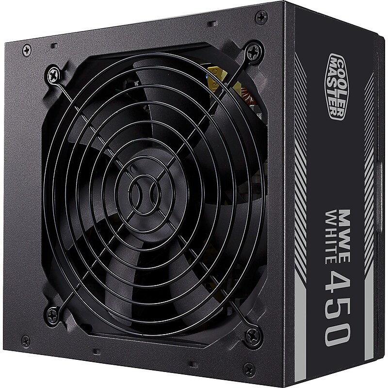 Cooler Master MWE WHITE 450W ATX12V/EPS12V Power Supply, Black (MPE-4501-ACAAW-US) image 1