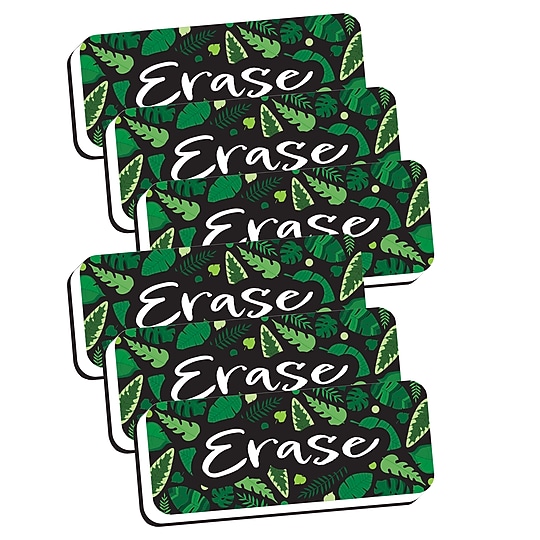 Ashley Productions Magnetic Whiteboard Eraser, Greenery with Erase, 2" x 5", Pack of 6~#|#~sp184523011_sc7