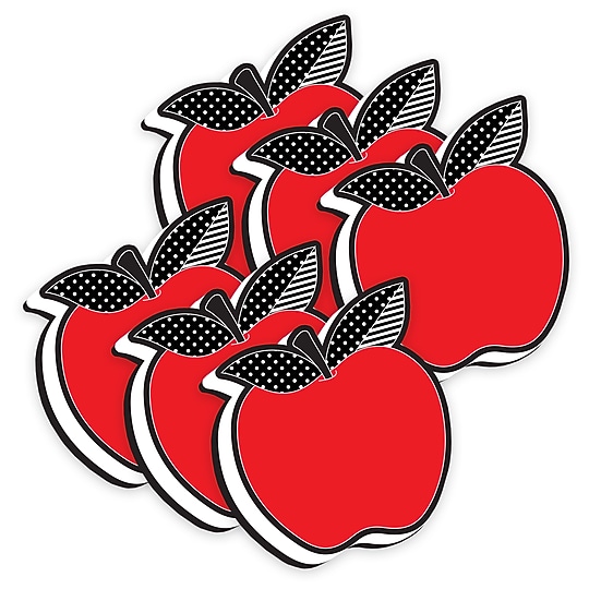Ashley Productions Magnetic Whiteboard Eraser, Red Apple with Black and White Leaves, Pack of 6~#|#~sp184523021_sc7