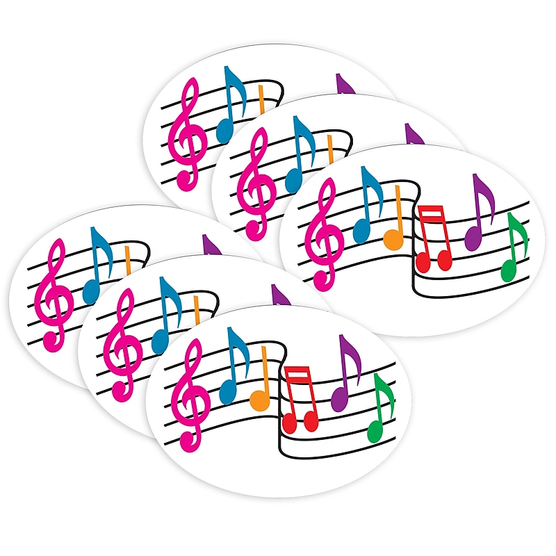 Ashley Productions Magnetic Whiteboard Eraser, Music Notes, Pack of 6 image 1