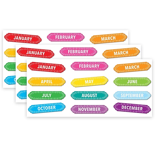 Ashley Productions Magnetic Die-Cut Timesavers & Labels, Months of the Year, Chalk Loops, 12 Per Pack, 3 Packs~#|#~sp184524239_sc7