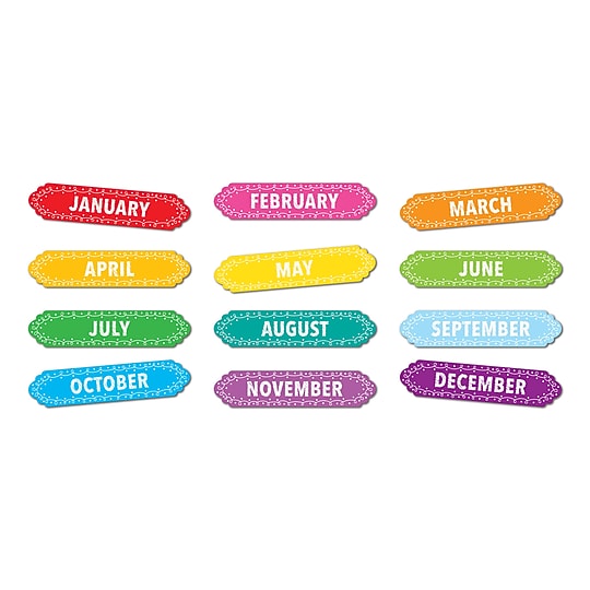 Ashley Productions Magnetic Die-Cut Timesavers & Labels, Months of the Year, Chalk Loops, 12 Per Pack, 3 Packs~#|#~sp184524240_sc7
