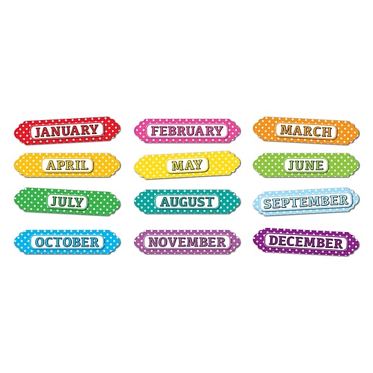 Ashley Productions Magnetic Die-Cut Timesavers & Labels, Months of the Year, Assorted Colors, 12 Per Pack, 3 Packs~#|#~sp184524244_sc7