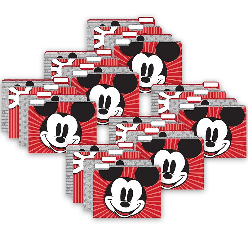 Eureka Mickey Mouse Throwback File Folders, Straight Cut, Letter Size, Assorted Colors, 4/Pack, 6 Packs/Bundle(EU-866443-6) image 1