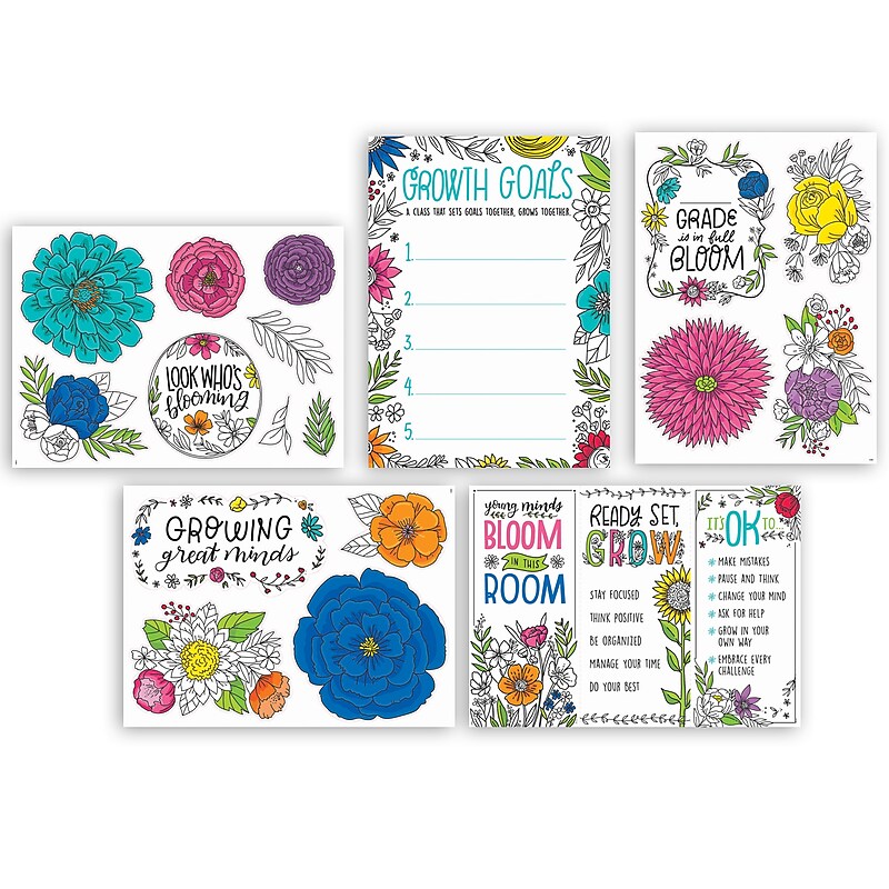 Creative Teaching Press Bright Blooms Blooming Minds Bulletin Board Set, 20/Set (CTP10690) image 1