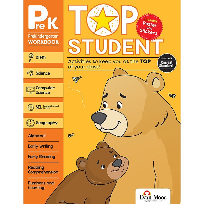 Evan-Moor Top Student, Grade Pre K Workbook image 1