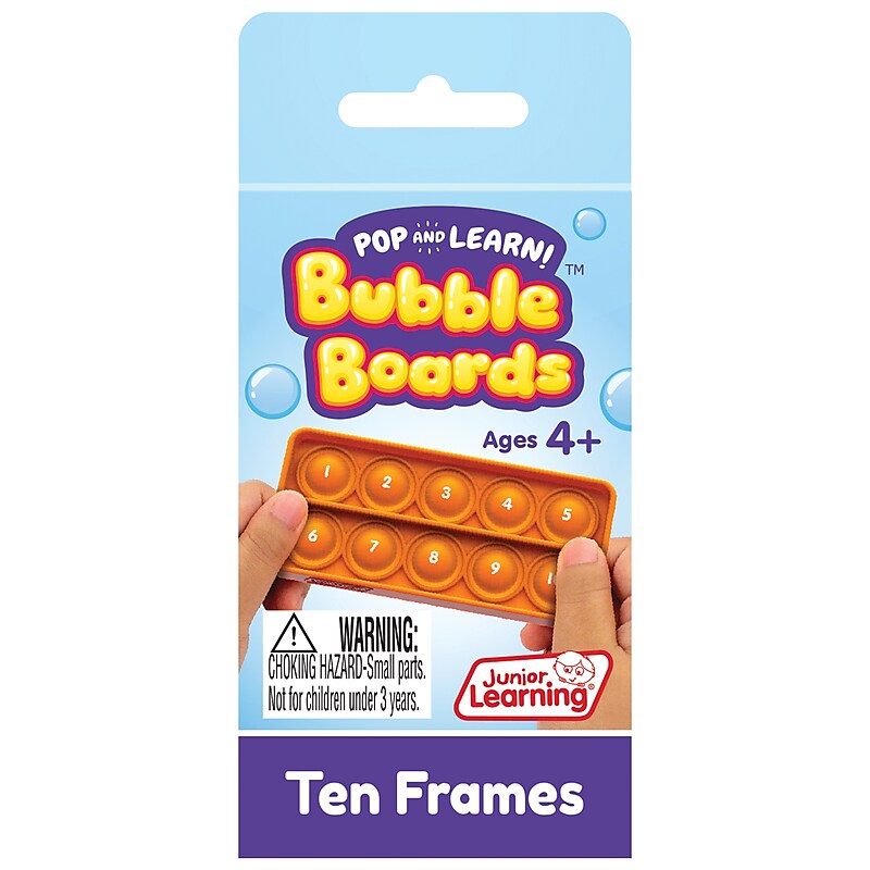 Junior Learning Ten Frames Pop and Learn Bubble Boards, 4/Pack (JRL673) image 1