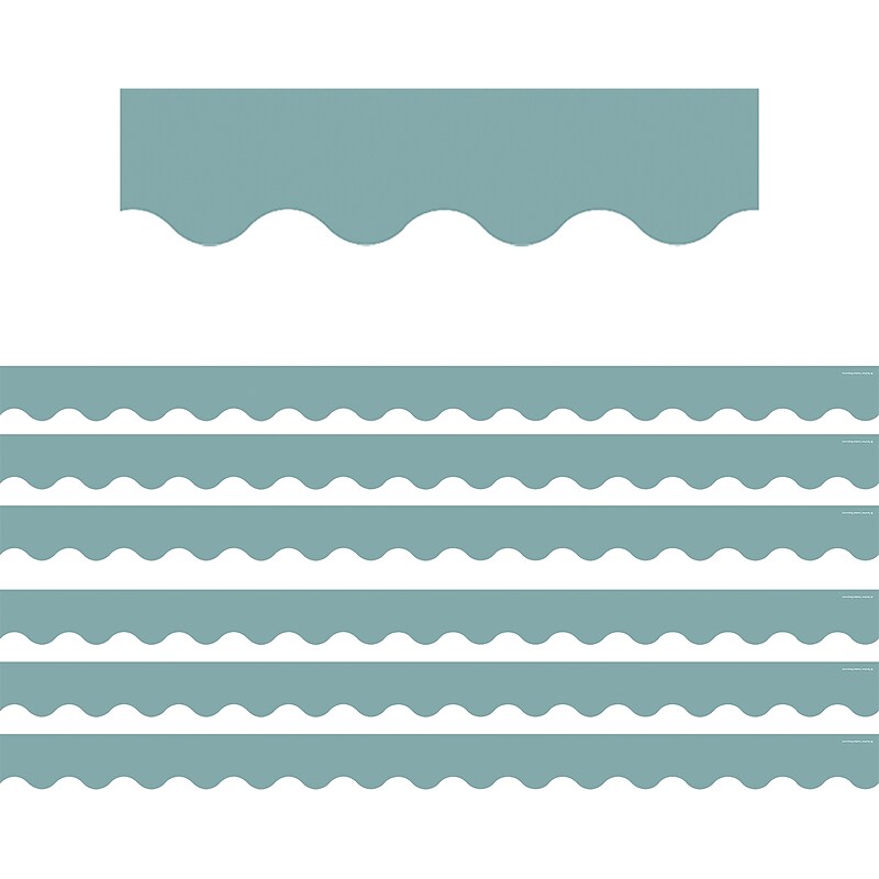 Teacher Created Resources Scalloped Borders Trim, 2.19" x 2.92', Calming Blue, 12/Pack, 6 Packs/Bundle (TCR7128-6) image 1