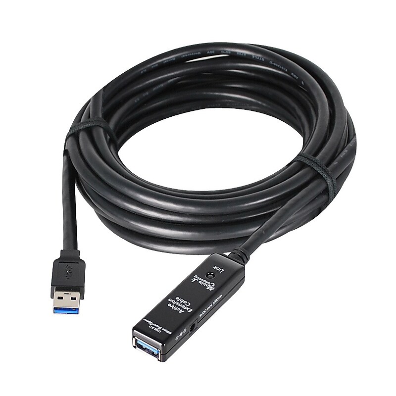 SIIG USB 3.0 USB Type-A Male USB Type-A Female Active Repeater Cable, Black (JU-CB0711-S1) image 1