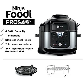 Ninja Foodi 6.5-qt. 11-in-1 Pro Pressure Cooker + Air Fryer, Silver, Black (FD302)