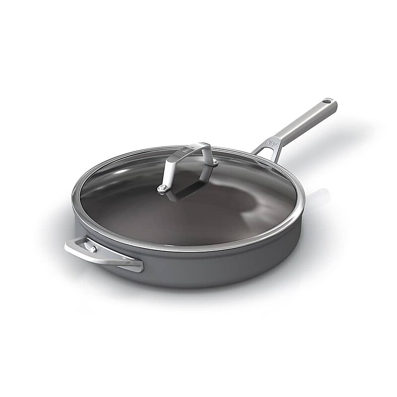 Ninja Foodi NeverStick Premium Hard-Anodized 4-Quart Saute Pan with Glass Lid, Gray (C30140) image 1