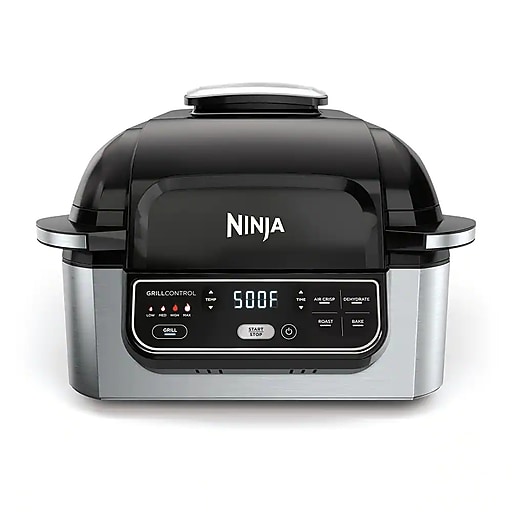 Ninja Foodi 5-in-1 Indoor Grill, 14.9"D x 14.9"W x 11.02"H, Stainless Steel/Black (AG301)