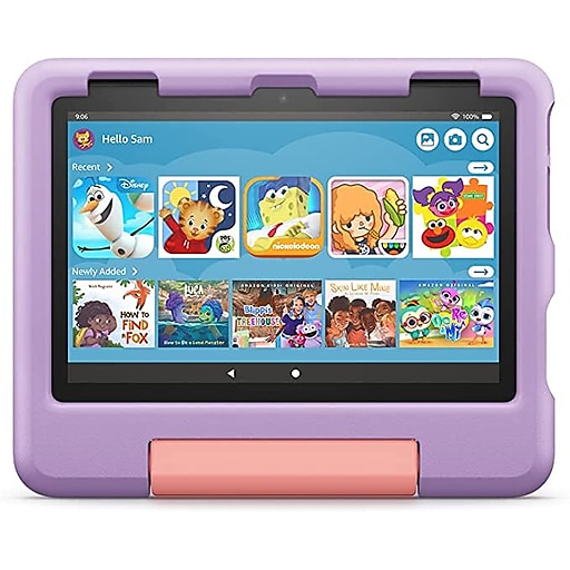 Amazon Fire HD 8 Kids, 12th Generation, 8” Tablet with Kid-Proof Case,  WiFi, 32 GB, Fire OS, Purple (B09BG4YKV4)
