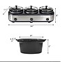 Frigidaire 7 qt.Triple Slow Cooker and Buffet Server, Black/Silver (ESC3105-SS)~#|#~sp186384982_sc7