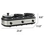 Frigidaire 7 qt.Triple Slow Cooker and Buffet Server, Black/Silver (ESC3105-SS)~#|#~sp186384985_sc7