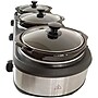 Frigidaire 7 qt.Triple Slow Cooker and Buffet Server, Black/Silver (ESC3105-SS)~#|#~sp186384986_sc7