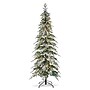 Glitzhome 7.5ft Pre-Lit Flocked Pencil Spruce Artificial Christmas Tree with 350 Warm White Lights~#|#~sp187250144_sc7