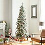 Glitzhome 7.5ft Pre-Lit Flocked Pencil Spruce Artificial Christmas Tree with 350 Warm White Lights~#|#~sp187250149_sc7