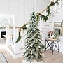 Glitzhome 7.5ft Pre-Lit Flocked Pencil Spruce Artificial Christmas Tree with 350 Warm White Lights~#|#~sp187250158_sc7