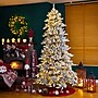 Glitzhome 9ft Pre-Lit Snow Flocked Fir Artificial Christmas Tree with 650 Warm White Lights (2014600016)~#|#~sp187522223_sc7