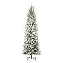 Glitzhome 9ft Pre-Lit Flocked Pencil Fir Artificial Christmas Tree with 600 Warm White Lights (2004900026)~#|#~sp187527082_sc7