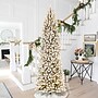 Glitzhome 9ft Pre-Lit Flocked Pencil Fir Artificial Christmas Tree with 600 Warm White Lights (2004900026)~#|#~sp187527103_sc7