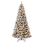 Glitzhome 9ft Pre-Lit Snow Flocked Artificial Pine Christmas Tree With 900 Warm White Lights (2014600014)~#|#~sp187527975_sc7