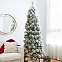Glitzhome 7.5ft Pre-Lit Flocked Pencil Pine Artificial Christmas Tree with 350 Warm White Lights2004900019~#|#~sp187531140_sc7
