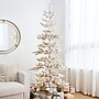 Glitzhome 7ft Deluxe Pre-Lit Flocked Pine Artificial Christmas Tree with 400 Warm White Lights (2004900023)~#|#~sp187534940_sc7