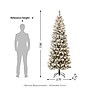 Glitzhome 7.5ft Pre-Lit Flocked Pine Artificial Christmas Pencil Tree, Green (2004900018)~#|#~sp187542294_sc7