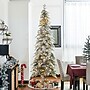 Glitzhome 9ft Pre-Lit Flocked Pencil Spruce Artificial Christmas Tree with 470 Warm White Lights (2014600094)~#|#~sp187566678_sc7