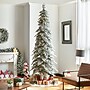 Glitzhome 9ft Pre-Lit Flocked Pencil Spruce Artificial Christmas Tree with 470 Warm White Lights (2014600094)~#|#~sp187566685_sc7