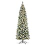 Glitzhome 9ft Pre-Lit Flocked Pencil Pine Artificial Christmas Tree with 500 Warm White Lights (2014600096)~#|#~sp187568296_sc7