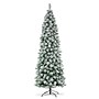 Glitzhome 9ft Pre-Lit Flocked Pencil Pine Artificial Christmas Tree with 500 Warm White Lights (2014600096)~#|#~sp187568306_sc7