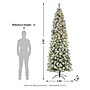 Glitzhome 9ft Pre-Lit Flocked Pencil Pine Artificial Christmas Tree with 500 Warm White Lights (2014600096)~#|#~sp187568389_sc7