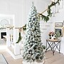 Glitzhome 9ft Pre-Lit Flocked Pencil Pine Artificial Christmas Tree with 500 Warm White Lights (2014600096)~#|#~sp187568418_sc7