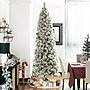 Glitzhome 9ft Pre-Lit Flocked Pencil Pine Artificial Christmas Tree with 500 Warm White Lights (2014600096)~#|#~sp187568423_sc7