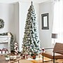 Glitzhome 9ft Pre-Lit Flocked Pencil Pine Artificial Christmas Tree with 500 Warm White Lights (2014600096)~#|#~sp187568426_sc7