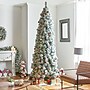 Glitzhome 9ft Pre-Lit Flocked Pencil Pine Artificial Christmas Tree with 500 Warm White Lights (2014600096)~#|#~sp187568574_sc7