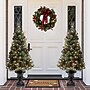 Glitzhome 4ft Flocked Christmas Tree With 100 Warm White Light, Pinecone and Berries (2014600009)~#|#~sp187591922_sc7
