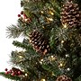 Glitzhome 4ft Flocked Christmas Tree With 100 Warm White Light, Pinecone and Berries (2014600009)~#|#~sp187591924_sc7