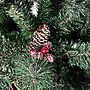 Glitzhome 5ft Pre-Lit Flocked Pine Artificial Christmas Porch Tree with 130 Warm White Lights (2004900004)~#|#~sp187592137_sc7