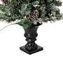 Glitzhome 5ft Pre-Lit Flocked Pine Artificial Christmas Porch Tree with 130 Warm White Lights (2004900004)~#|#~sp187592138_sc7