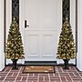 Glitzhome 5ft Pre-Lit Flocked Pine Artificial Christmas Porch Tree with 130 Warm White Lights (2004900004)~#|#~sp187592143_sc7