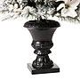 Glitzhome 5ft Pre-Lit Flocked Pine Artificial Christmas Porch Tree with 150 Warm White Lights and Poinsettia (2004900034)~#|#~sp187592317_sc7